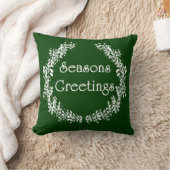緑と白の季節のごあいさつ枕 クッション (ブランケット)