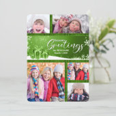 緑と白の季節の挨拶5 – 写真 シーズンカード (スタンド正面)