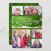緑と白の季節の挨拶5 – 写真 シーズンカード (正面/裏面)
