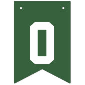 緑と白の学校のカラー卒業 バンティングフラッグ (第3の旗)