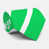 緑と白の対角線のストライプ ネクタイ (ロール)