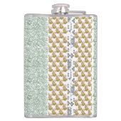 緑と白の小さな背離れ景 フラスク (裏面)