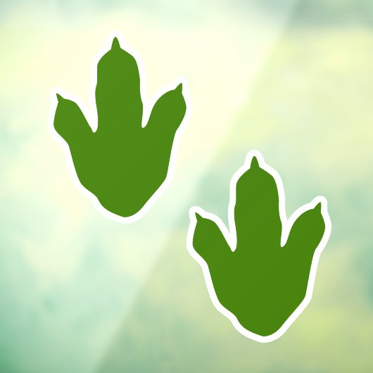 緑と白の恐竜フットプリント誕生日 ウィンドウサイン (シート3)