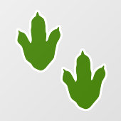 緑と白の恐竜フットプリント誕生日 ウィンドウサイン (シート)