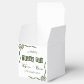 緑と白の手描き弓のスケッチ結婚ズ フェイバーボックス (オープン)