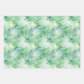 緑と白の抽象的な幾何学模様 ラッピングペーパーシート (正面3)