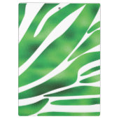 緑と白の抽象芸術ストライプ クリップボード (裏面)