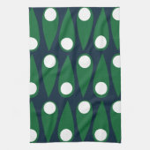 緑と白の抽象芸術パターン キッチンタオル (縦)