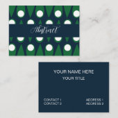 緑と白の抽象芸術パターン 名刺 (正面/裏面)