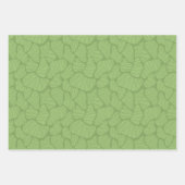 緑と白の抽象芸術図形 ラッピングペーパーシート (正面3)