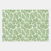 緑と白の抽象芸術図形 ラッピングペーパーシート (正面)