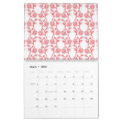 緑と白の抽象芸術背景 カレンダー (3月 2026)