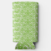 緑と白の抽象芸術背景 スリム缶クーラー (裏面)