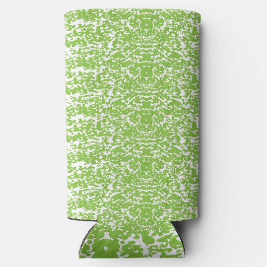 緑と白の抽象芸術背景 スリム缶クーラー (裏面)
