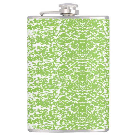 緑と白の抽象芸術背景 フラスク (正面)