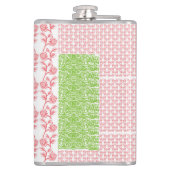 緑と白の抽象芸術背景 フラスク (裏面)