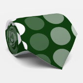 緑と白の数々の水玉模様 ネクタイ (ロール)