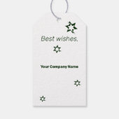 緑と白の星メリークリスマスカスタムの写真 ギフトタグ (裏面)