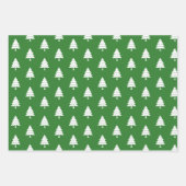 緑と白の木メリークリスマスの休日 ラッピングペーパーシート (正面2)