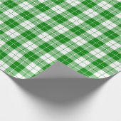 緑と白の格子模様の折り返し紙 ラッピングペーパー (角)