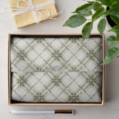 緑と白の格子模様の色合い 薄葉紙 (ギフト)