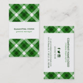 緑と白の格子模様 名刺 (正面/裏面)
