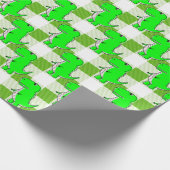 緑と白の格子模様Dinoタータンチェック ラッピングペーパー (角)