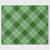 緑と白の格子縞 ラッピングペーパー (フラット)