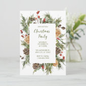 緑と白の植物性クリスマスパーティー 招待状 (スタンド正面)