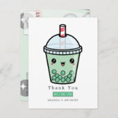 緑と白の水の色のフローラ結婚の感謝してい値 ポストカード (正面/裏面)