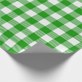 緑と白の水牛の格子柄 ラッピングペーパー (角)