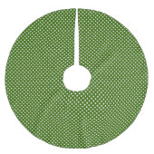 緑と白の水玉模様クリスマスツリースカート ブラッシュドポリエステルツリースカート (正面)