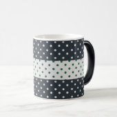 緑と白の水玉模様パターンのマグ モーフィングマグカップ (正面右)