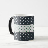 緑と白の水玉模様パターンのマグ モーフィングマグカップ (正面左)