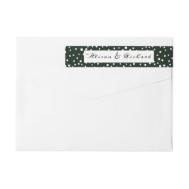 緑と白の水玉模様パタ結婚ーン ラップアラウンドラベル