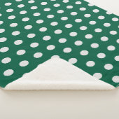 緑と白の水玉模様 シェルパブランケット (3/4)
