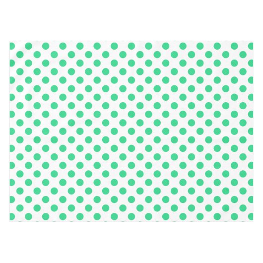 緑と白の水玉模様 テーブルクロス (正面(横))