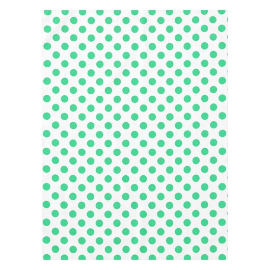 緑と白の水玉模様 テーブルクロス (正面)