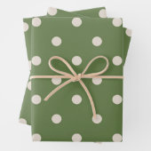 緑と白の水玉模様 ラッピングペーパーシート (インサイチュ)