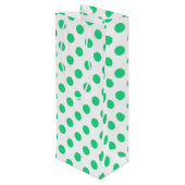 緑と白の水玉模様 ワインギフトバッグ (裏面アングル)