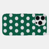 緑と白の水玉模様 iPhoneケース (裏面横)