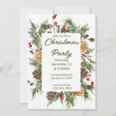 緑と白の水色のクリスマスパーティー シーズンカード (正面)