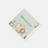 緑と白の水色のベビーシャワー スタンダードカクテルナプキン (角)