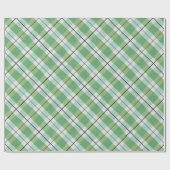 緑と白の水色の格子模様 ラッピングペーパー (フラット)