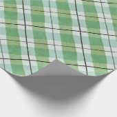 緑と白の水色の格子模様 ラッピングペーパー (角)