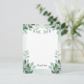 緑と白の水色フローラ サンキューカード (スタンド正面)