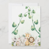 緑と白の水色ベビーシャワー招待状 招待状 (裏面)