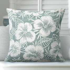 緑と白の熱帯装飾用クッション クッション