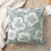 緑と白の熱帯装飾用クッション クッション (ブランケット)