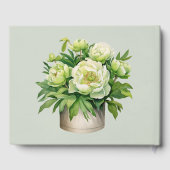 緑と白の牡丹エレガントな結婚式 ゲストブック (裏面)